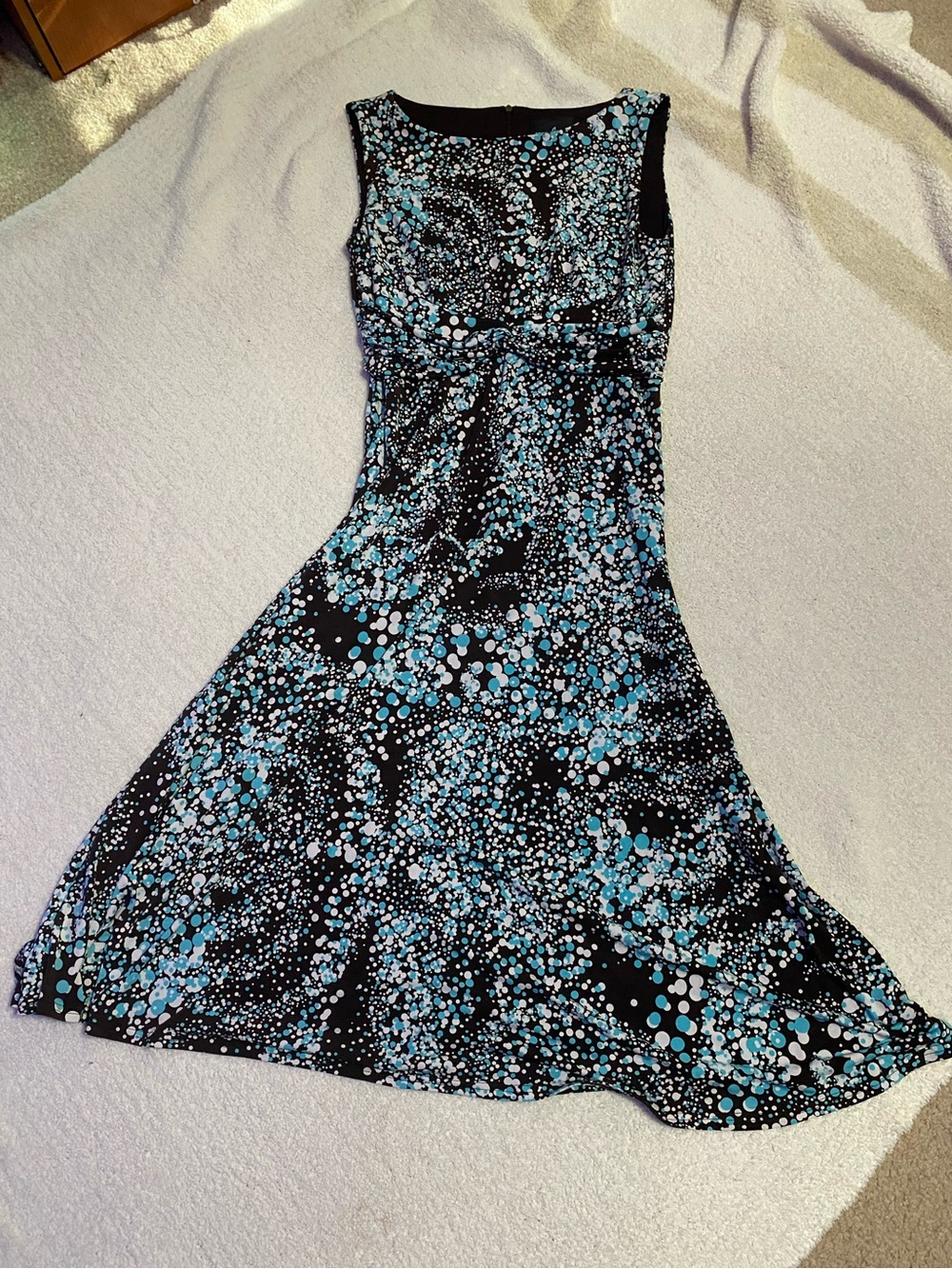 Positive Attitude Black & Teal Speckle Fit-and-Flare Dress